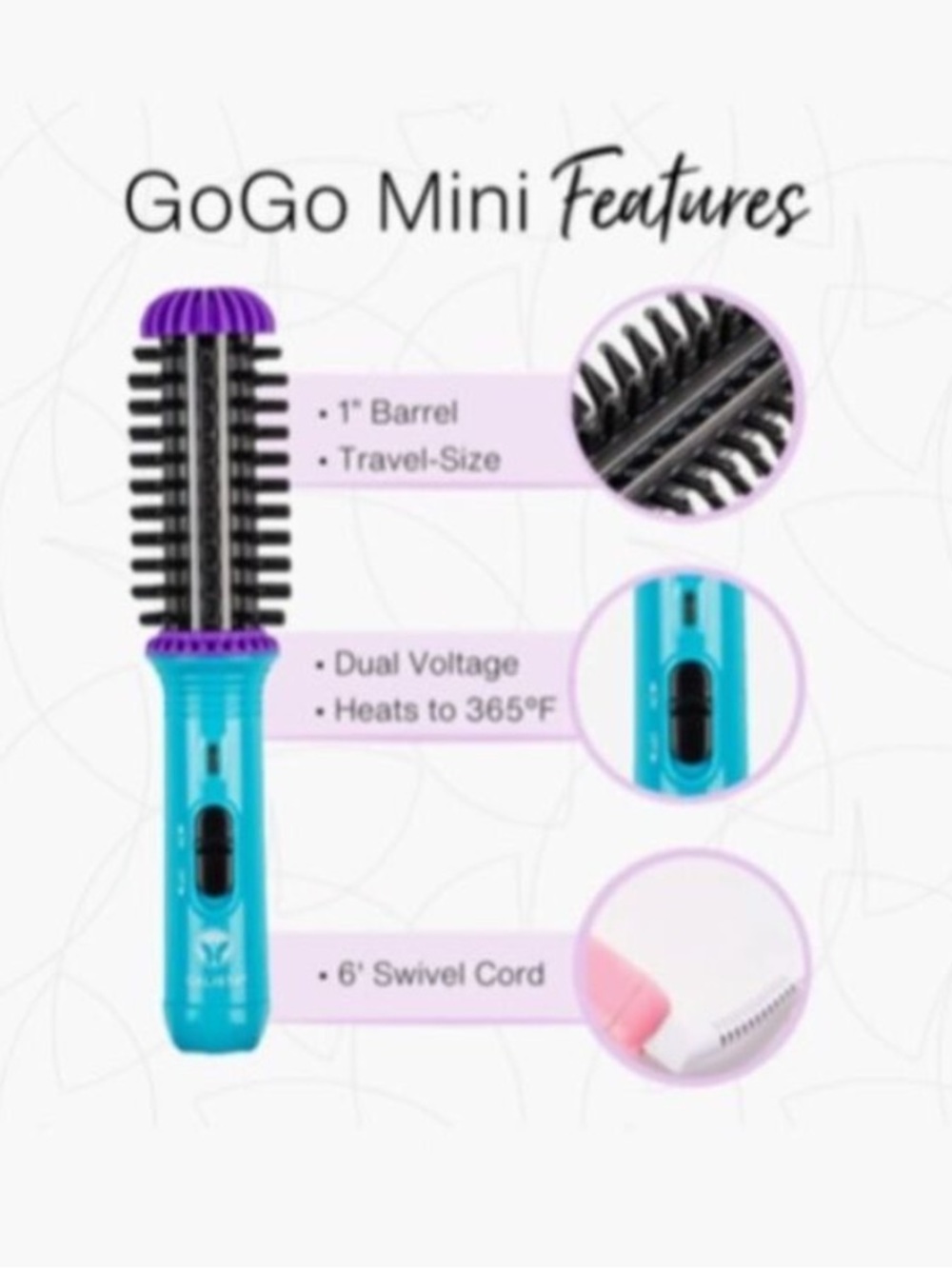 CALISTA Gogo Mini Round Brush, Berry, NWT